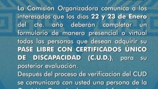 INFORMACIÓN IMPORTANTE | PERSONAS CON CUD