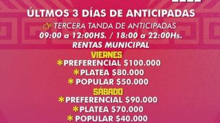 ENTRADAS – 46° Reina del Yokavil 2026